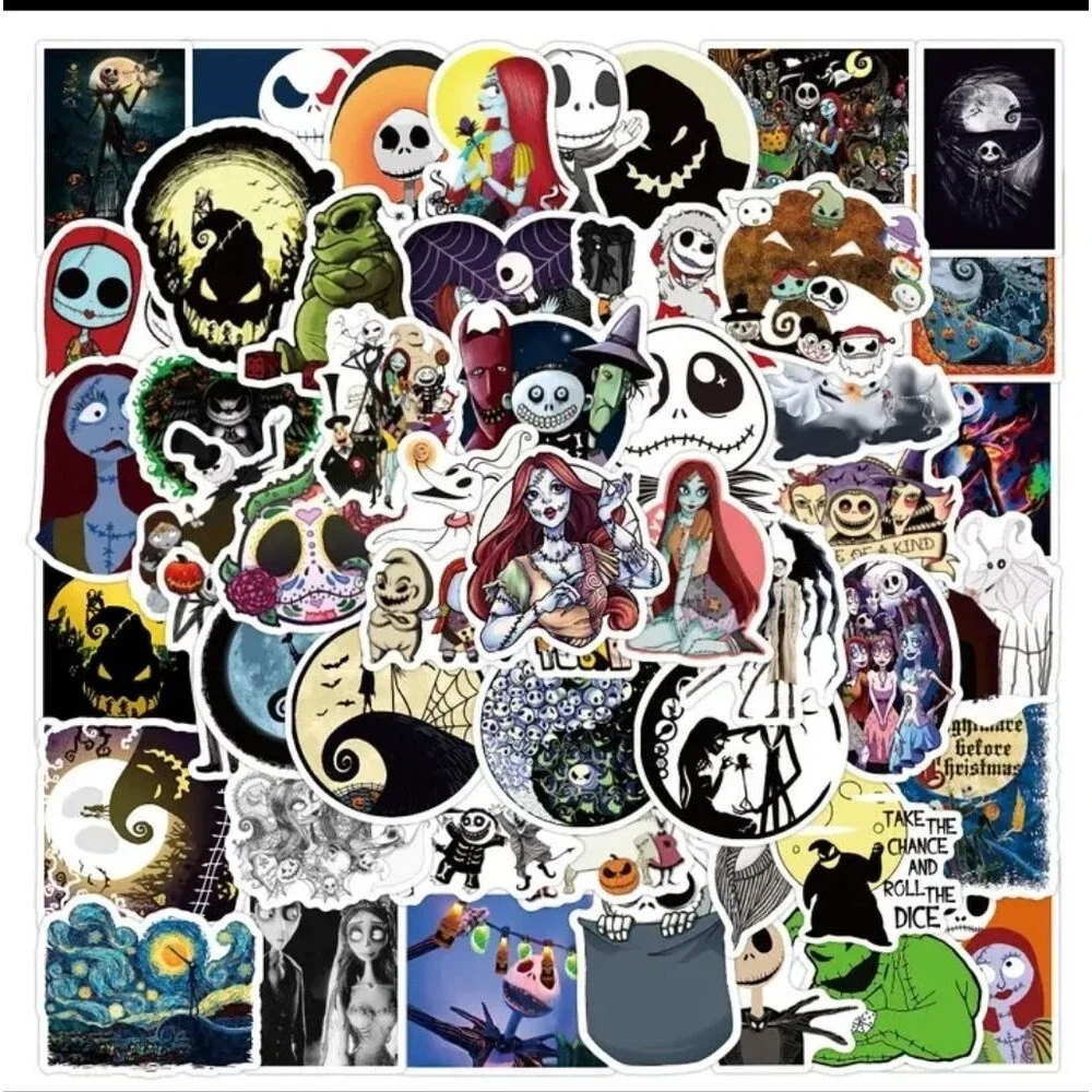 50 PC Jack Sally the nightmare before Christmas stickers decal decorations diy